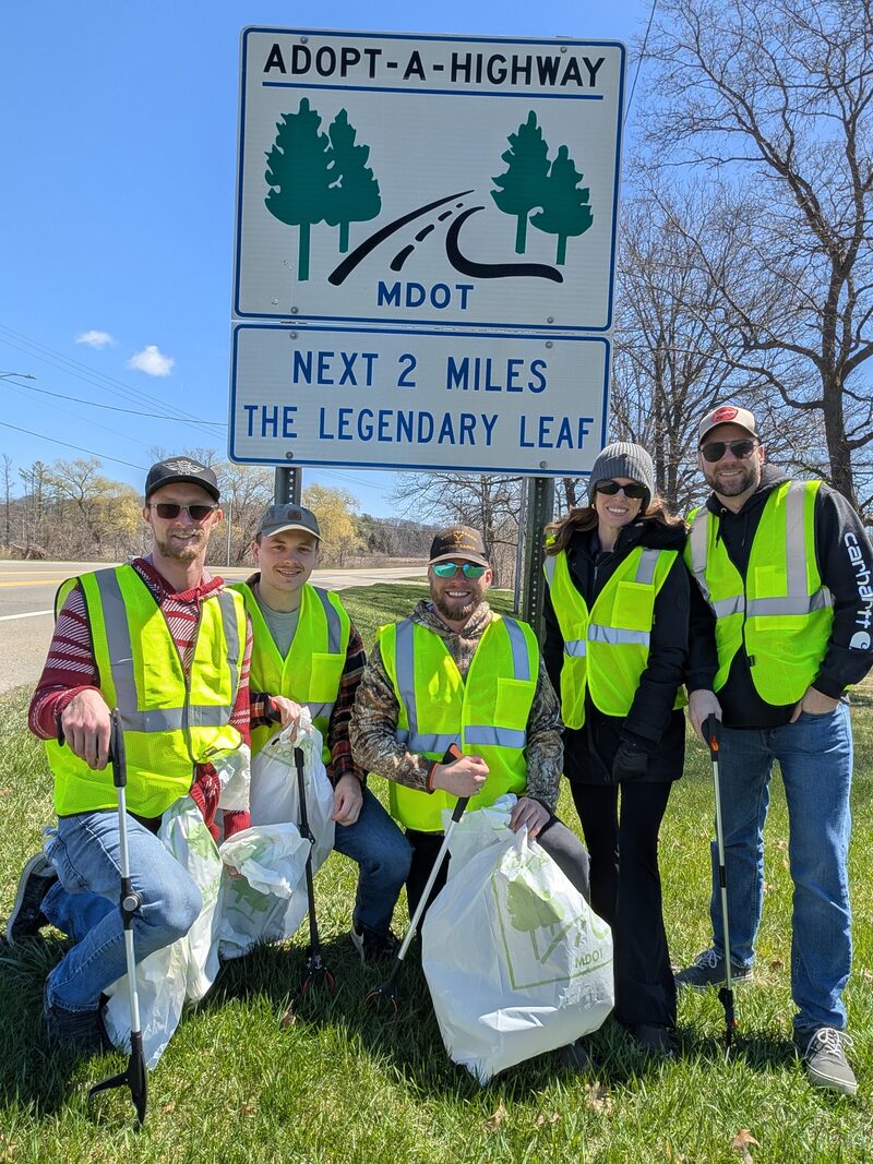 The Legendary Leaf team at their Adopt-A-Highway cleanup